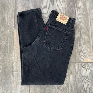 LEVI’S Vintage 550 Black High Rise Mom Denim Jeans Red Tab